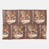 Junge amerikanische Ureinwohner posieren auf der H Geschirrtuch (Horizontal)