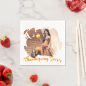 Junge amerikanische Ureinwohner posieren auf der H Serviette (Beispiel)