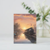 Junge Angeln Postkarte (Stehend Vorderseite)