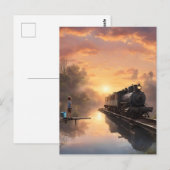 Junge Angeln Postkarte (Vorne/Hinten)