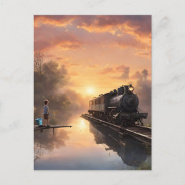 Junge Angeln Postkarte