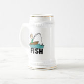 Junge Angler Bierglas (Vorderseite Links)