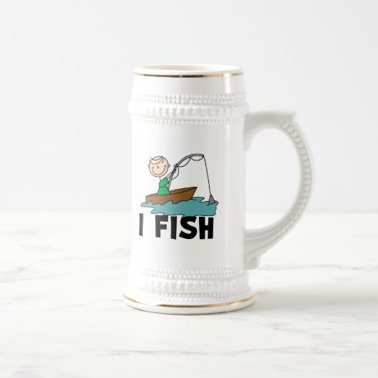 Junge Angler Bierglas (Rechts)