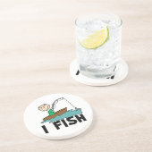 Junge Angler Getränkeuntersetzer (Seite)