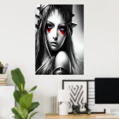 Junge Anime-Krieger | AI Art Poster (Heimbüro)