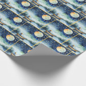 Junge Aquarellfischerei nachts Geschenkpapier (Ecke)