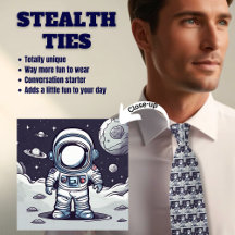 Junge Astronauten auf dem Mond Navy Blue Neck Tie