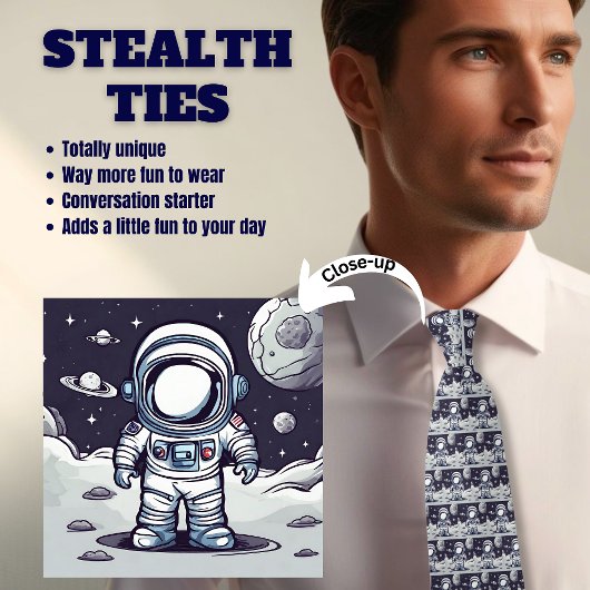 Junge Astronauten auf dem Mond Navy Blue Neck Tie Krawatte