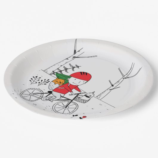 Junge auf Bike Pappteller (Schrägansicht)