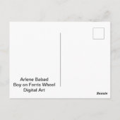 Junge auf Carousel, Postkarte (Rückseite)