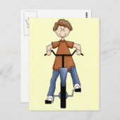 Junge auf dem Fahrrad Postkarte (Vorne/Hinten)