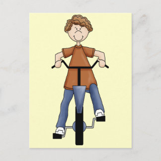Junge auf dem Fahrrad Postkarte