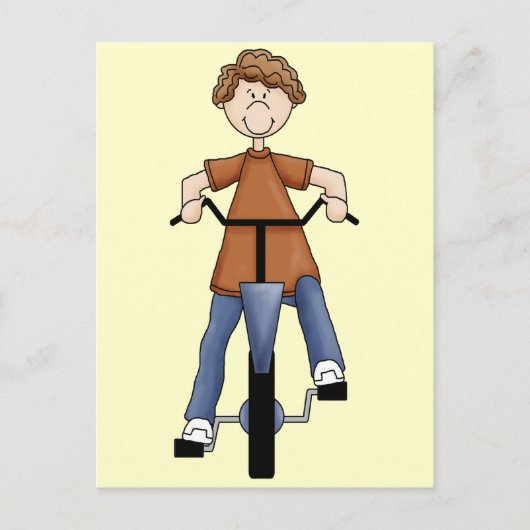 Junge auf dem Fahrrad Postkarte (Vorderseite)