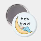 Junge auf dem Mond Er ist hier Magnet (Vorderseite/Rückseite)