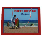 Junge auf dem Strand Große Geschenktasche Große Geschenktüte (Vorderseite)