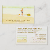 Junge auf einem Strand Wasserfarbe Visitenkarte (Vorne/Hinten)