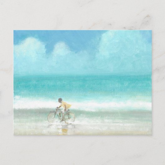 Junge auf Fahrrad 3 Postkarte (Vorderseite)