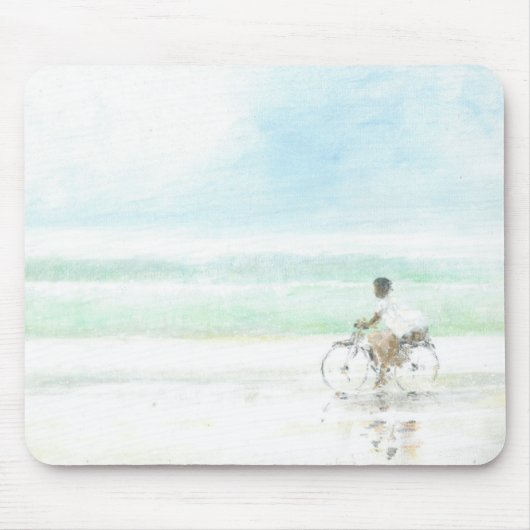 Junge auf Fahrrad Mousepad (Vorne)