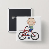 Junge auf Fahrrad-T-Shirts und Geschenken Button (Vorne & Hinten)