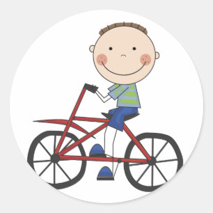 Junge auf Fahrrad Tshirts und Geschenke Runder Aufkleber
