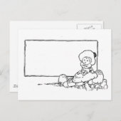 Junge auf Mushroom Postkarte (Vorne/Hinten)