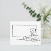 Junge auf Pilz Postkarte (Stehend Vorderseite)