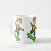 Junge auf Skateboard Kaffeetasse (Vorderseite Links)