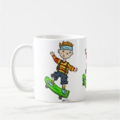 Junge auf Skateboard Kaffeetasse (Links)