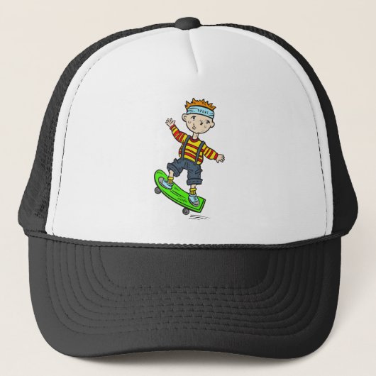 Junge auf Skateboard Truckerkappe (Vorderseite)