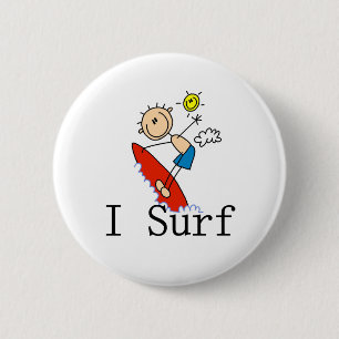 Junge auf Surfbrett Button