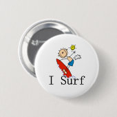 Junge auf Surfbrett Button (Vorne & Hinten)