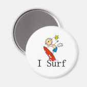 Junge auf Surfbrett  Magnet (Vorderseite/Rückseite)