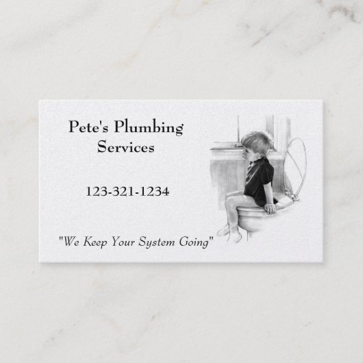 JUNGE AUF TÖPFCHEN: Klempner GESCHÄFT: Visitenkarte (Vorderseite)