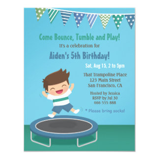 Trampolin Einladungen Zazzle.de