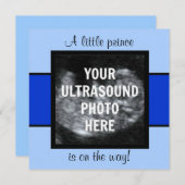 Junge Baby angepasste Ultraschallfoto-Vorlage Einladung (Vorne/Hinten)
