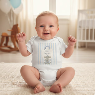 Junge Baby Blaues Schleife Karussell Aquarell Baby Strampler