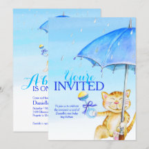 Junge Baby Dusche Regenschirm whimsical Katzeneinl