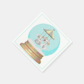 Junge Baby Dusche Winter Yeti Schneedecke niedlich Serviette (Ecke)