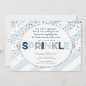Junge Baby Sprinkle Einladung blaues Silber (Vorderseite)