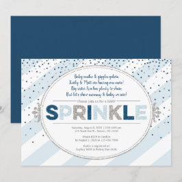 Junge Baby Sprinkle Einladung blaues Silber