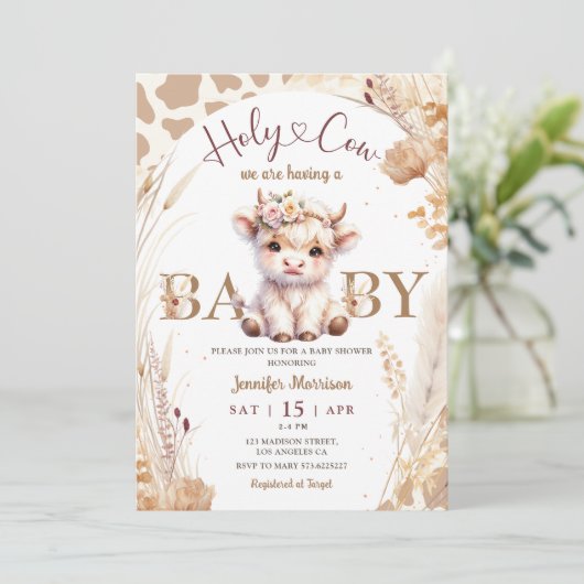 Junge Babydusche Boho Geschlecht neutral Einladung (Stehend Vorderseite)