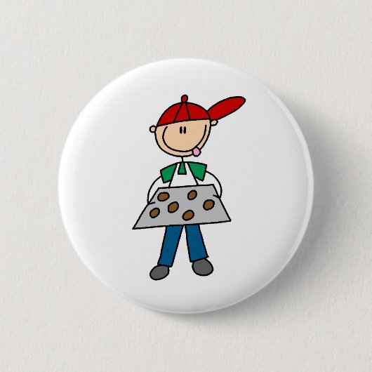 Junge backt Kekse Knopf Button (Vorderseite)