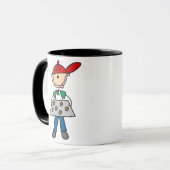 Junge backt Kekse Tasse (Vorderseite Links)