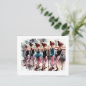 Junge Ballerinas an der Barre, Postkarte (Stehend Vorderseite)