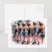 Junge Ballerinas an der Barre, Postkarte (Vorne/Hinten)