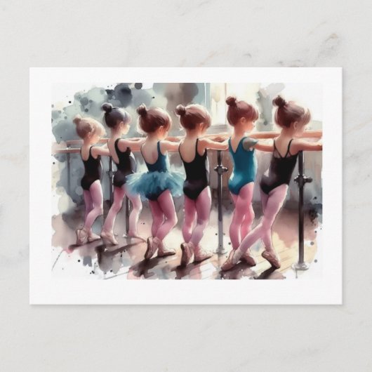 Junge Ballerinas an der Barre, Postkarte (Vorderseite)