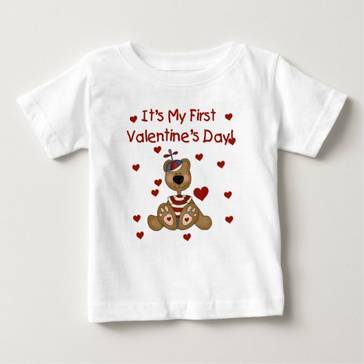 Junge Bären 1. Valentinstag Baby T-shirt (Vorderseite)