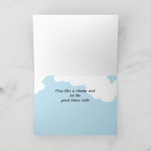 Junge Baseball Camp Strichmännchen denken Sie an S Karte (Innenseite)