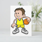 Junge Basketball-Spieler-Einladungen Einladung (Stehend Vorderseite)