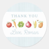 Junge Bauern Markt Gemüse Geburtstag Runder Aufkleber (Vorderseite)